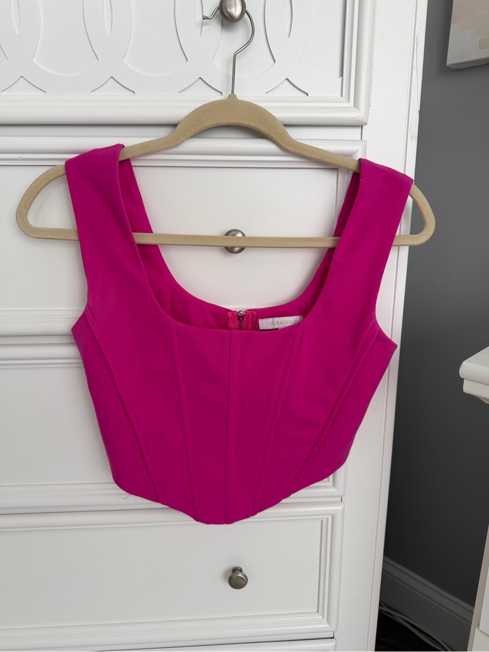 Olivaceous Pink Tank Top Zipper Size Small